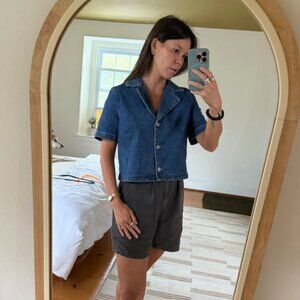 Rachel Zoe  Sailor Denim Button Down, M, NWOT